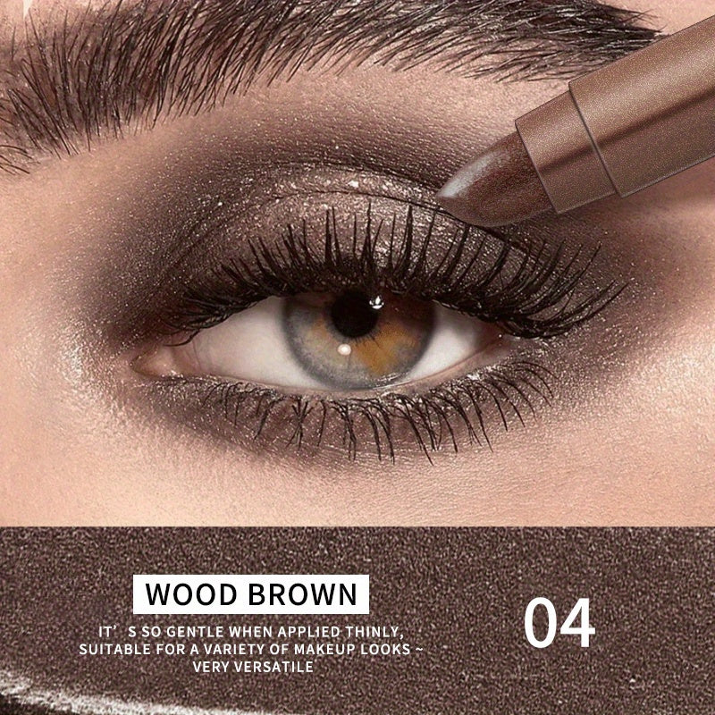 Women Shimmery Champagne Brown Cream Eyeshadow Stick Waterproof Long-Lasting