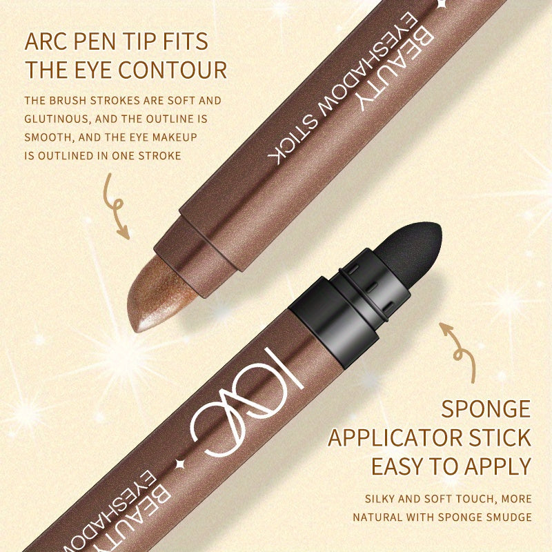 Women's Waterproof Pearlescent Eyeshadow and Eyeliner Pencil Glitter Nude