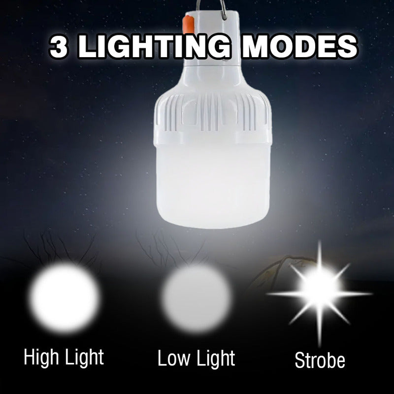 USB Rechargeable LED Camping Lantern with Hook for Outdoor Emergency and Portable Use