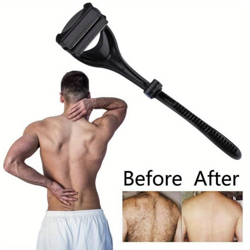 Men Back Shaver Set With Safety Blade Tech Ergonomic Handle Wet Dry Use