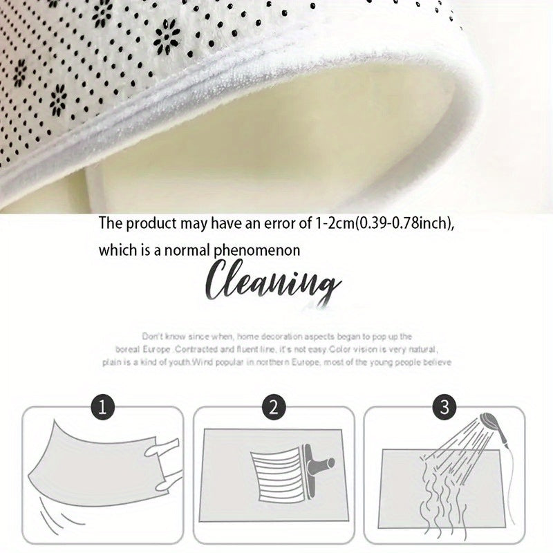 Welcome Home Non-Slip Doormat Flannel Turkey Design Washable Polyester Entryway Rug