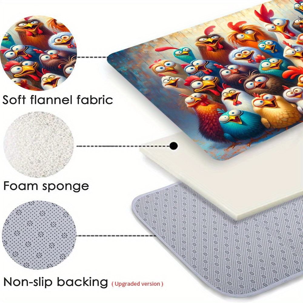 Welcome Home Non-Slip Doormat Flannel Turkey Design Washable Polyester Entryway Rug