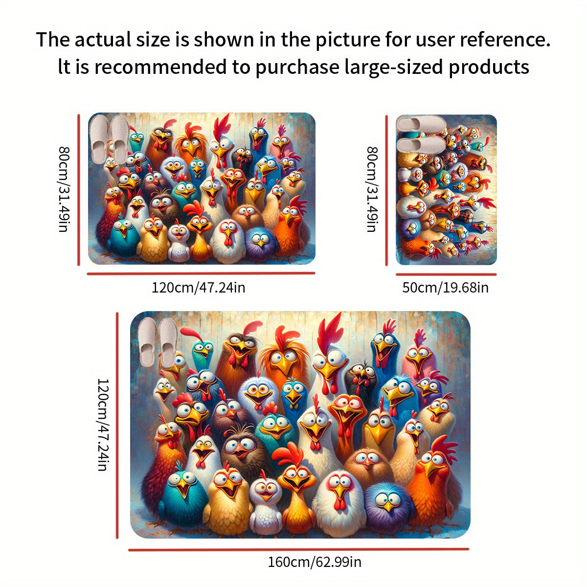 Welcome Home Non-Slip Doormat Flannel Turkey Design Washable Polyester Entryway Rug