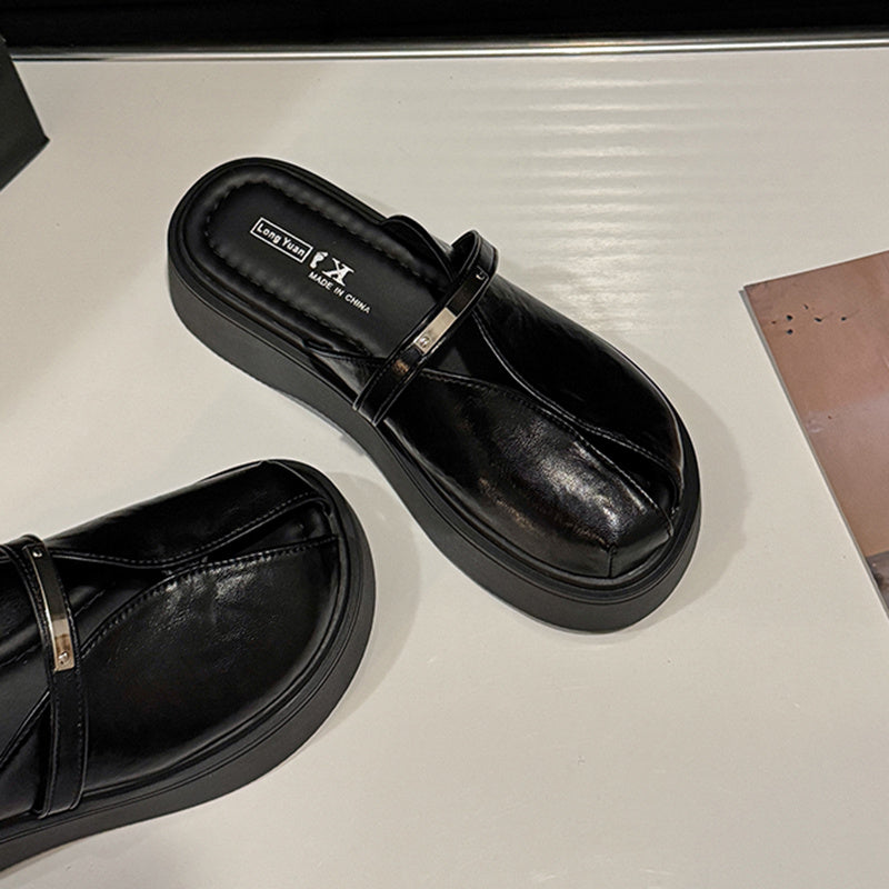Women's Mules Synthetic Cover Platform Shoes Black Casual Formal Comfortable