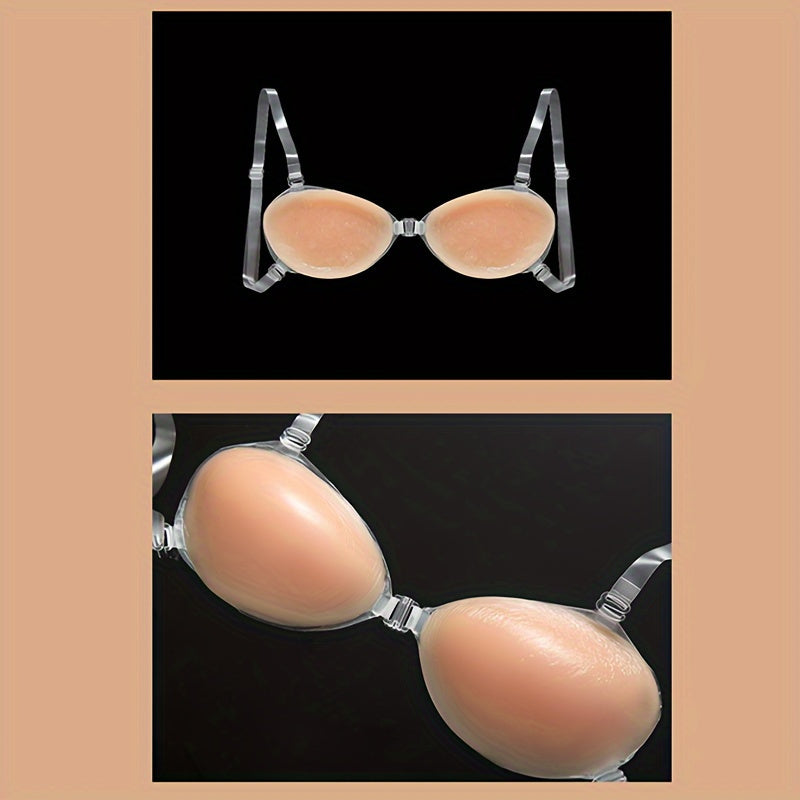 Women’s Silicone Strapless Self-Adhesive Push-Up Bra with Invisible Silicone Straps