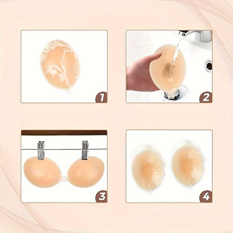 Women’s Silicone Strapless Self-Adhesive Push-Up Bra with Invisible Silicone Straps