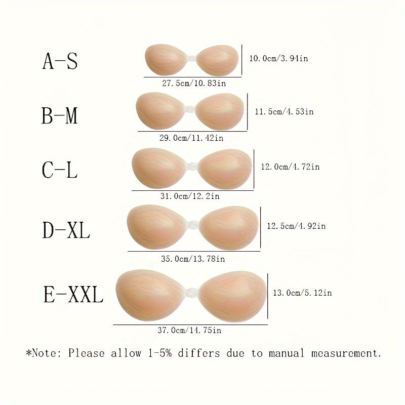 Women’s Silicone Strapless Self-Adhesive Push-Up Bra with Invisible Silicone Straps