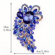 Luxury Rhinestone Brooch Large Alloy Glass Pin Elegant Fashion Accessory for Women