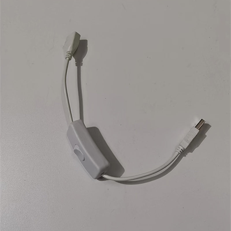 Bir nechta qurilmalar, masalan, haydash yozuvchisi, LED stol lampasi, USB ventilyatori va LED lenta uchun yoqish/o'chirish tugmasi bilan USB kabel.