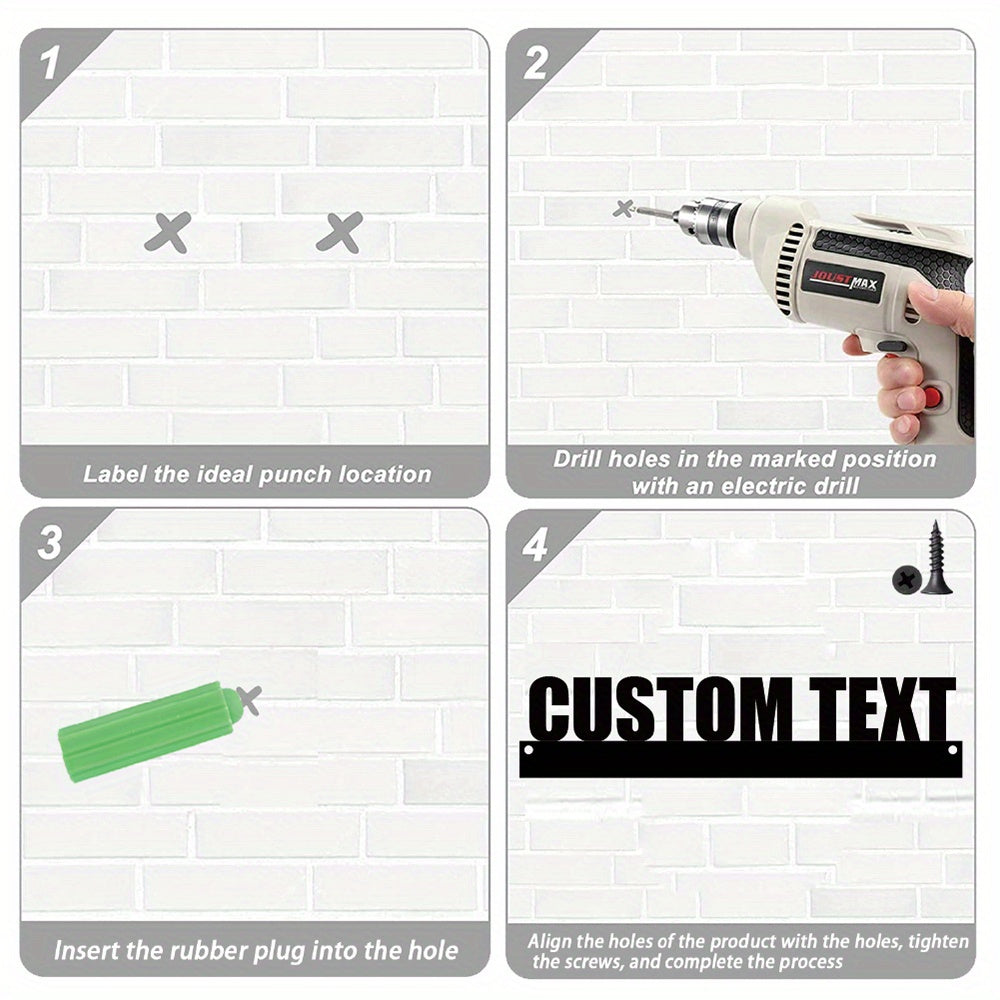 Handcrafted Custom Iron Name Wall Art Metal Decor for Home Office Porch