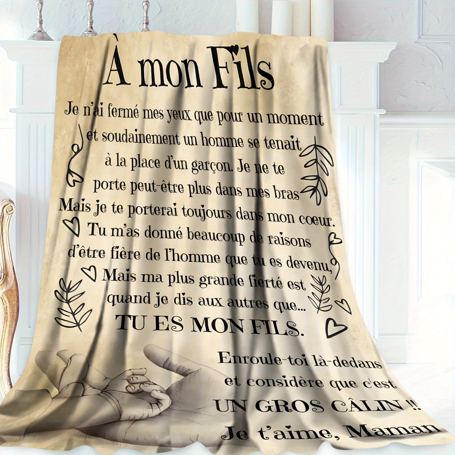 Kids Boy French Flannel Blanket Cozy Bed Gift