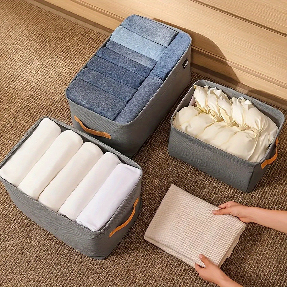 Foldable Drawer Organizer for Jeans and T-Shirts Closet Storage Under-Bed Non-Waterproof