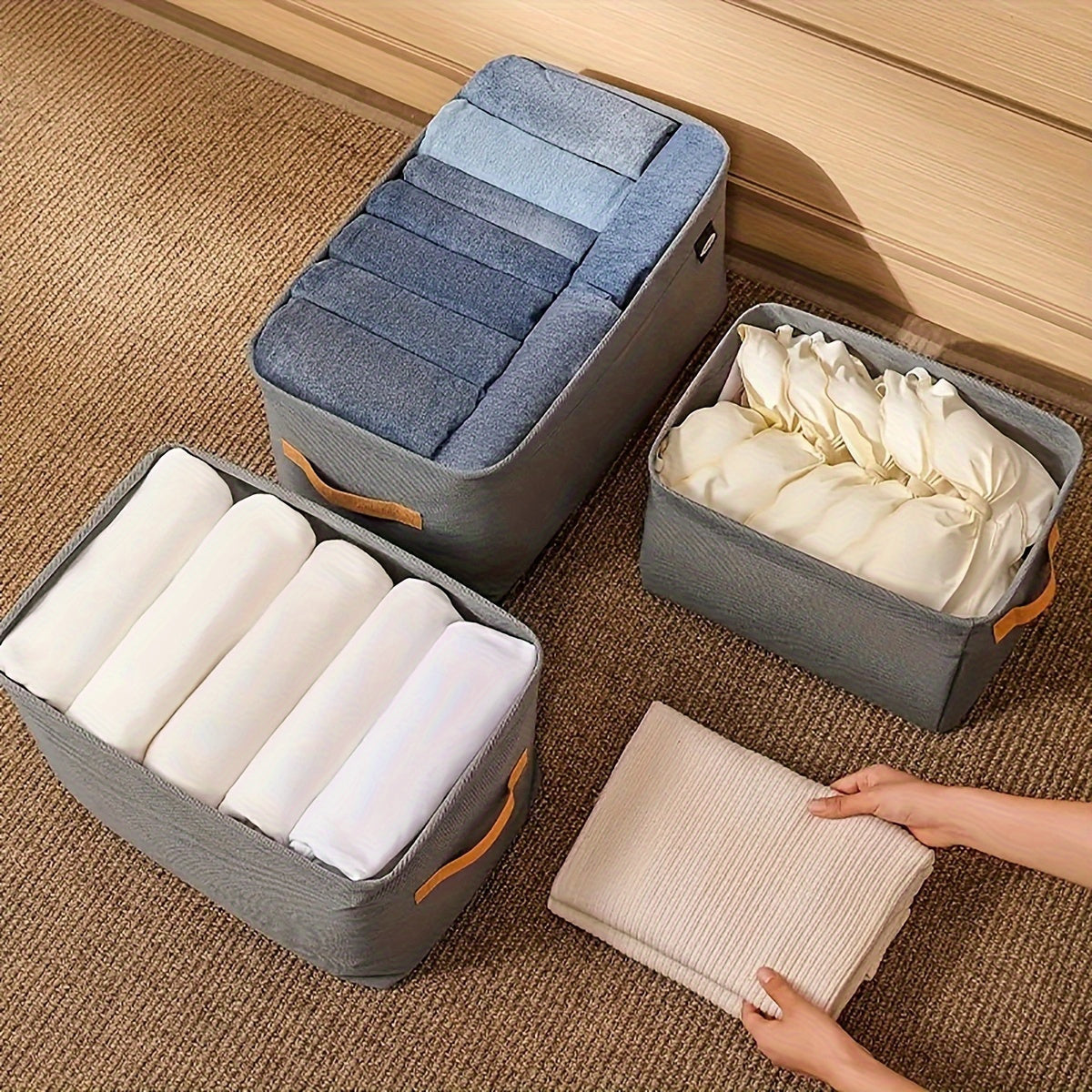 Foldable Drawer Organizer for Jeans and T-Shirts Closet Storage Under-Bed Non-Waterproof