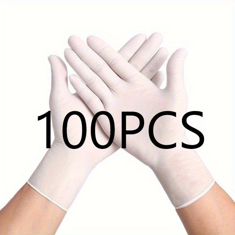 Disposable Nitrile Household White Gloves for Food Processing and Cleaning Pack of 50 or 100