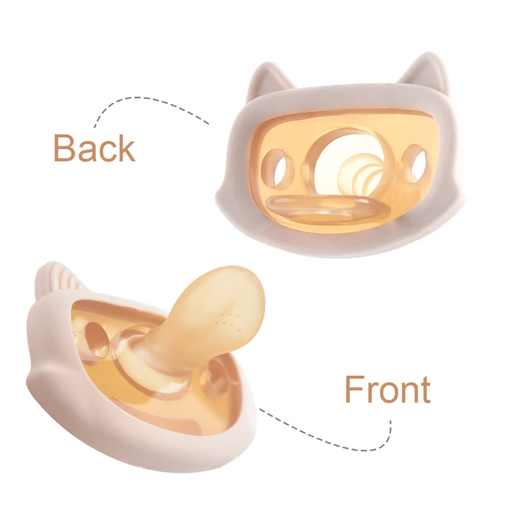 2-Pack Baby Silicone Pacifiers for Newborns and Infants Soft Cat Shape