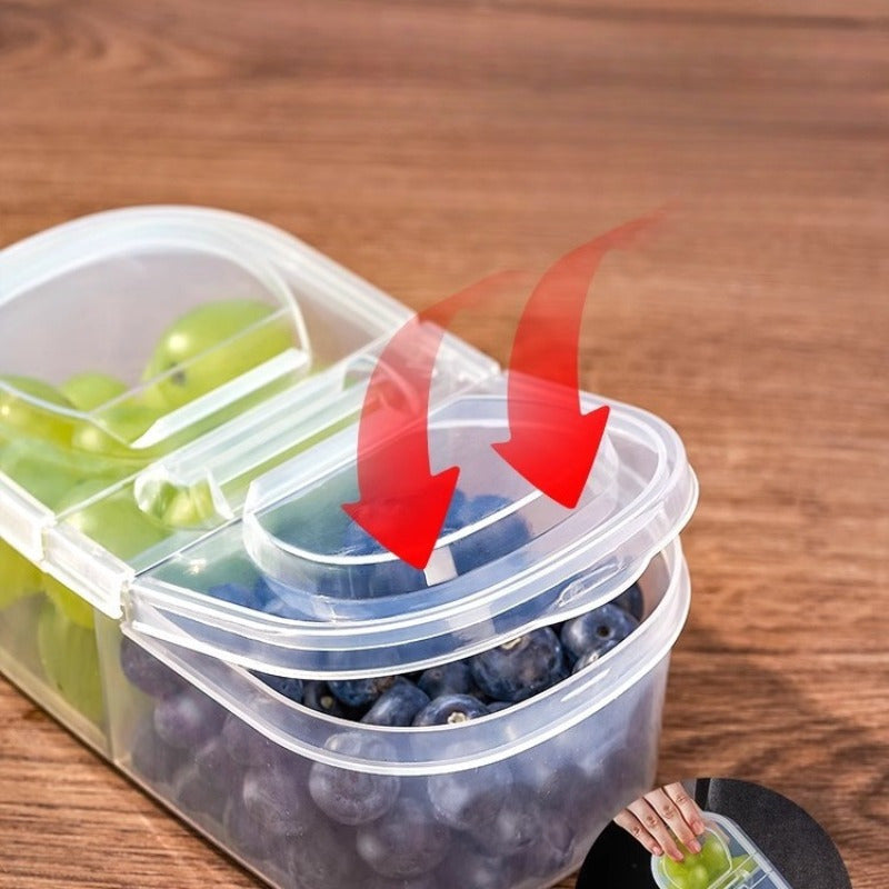 Large Capacity Food-Grade PP Storage Container with Handle for Fruits and Vegetables