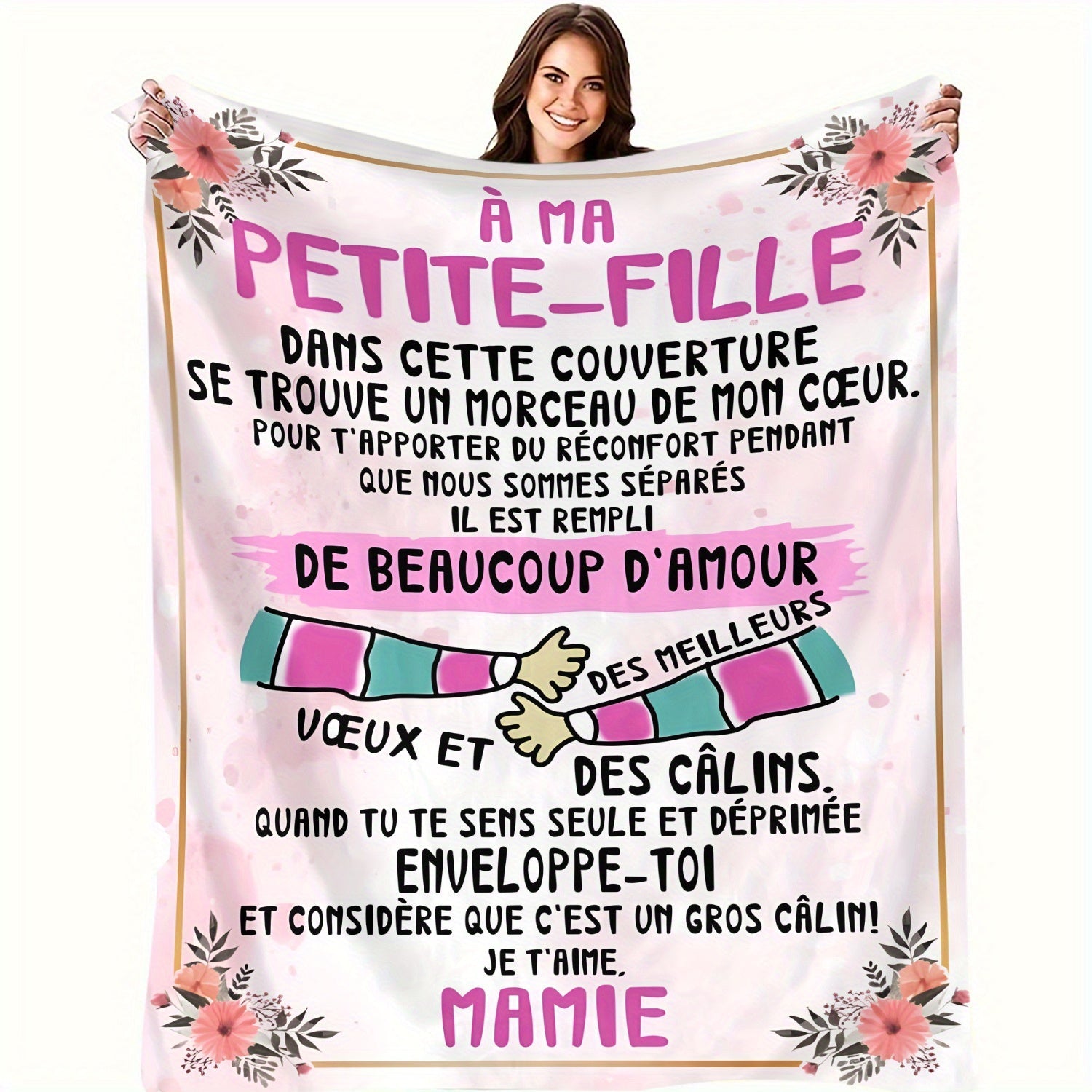 French-Inspired Flannel Throw Blanket for Couch Bed Travel Soft Cozy