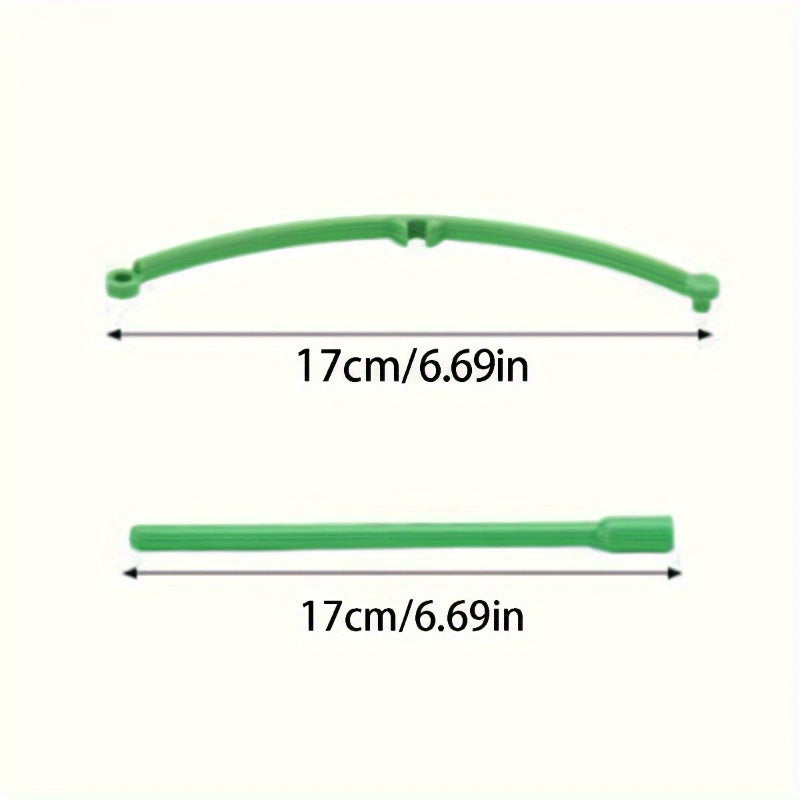 60 Green Plastic Flower Pot Stakes with Stackable Support Rings and Hooks for Outdoor Gardening