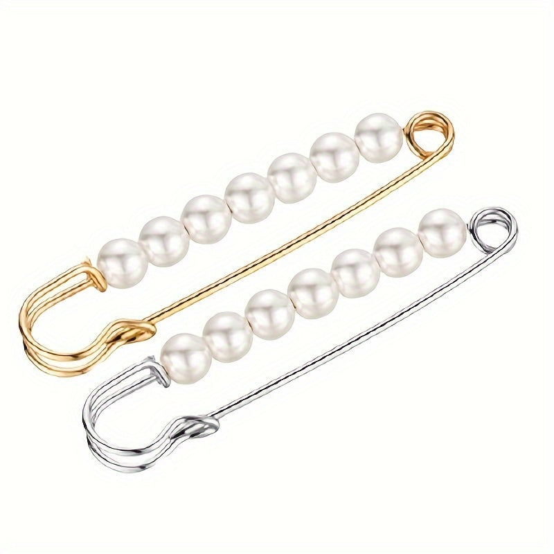 Ayollar uchun faux marjon bel belbog'li sharf xavfsizlik hijab klipi brosh seti