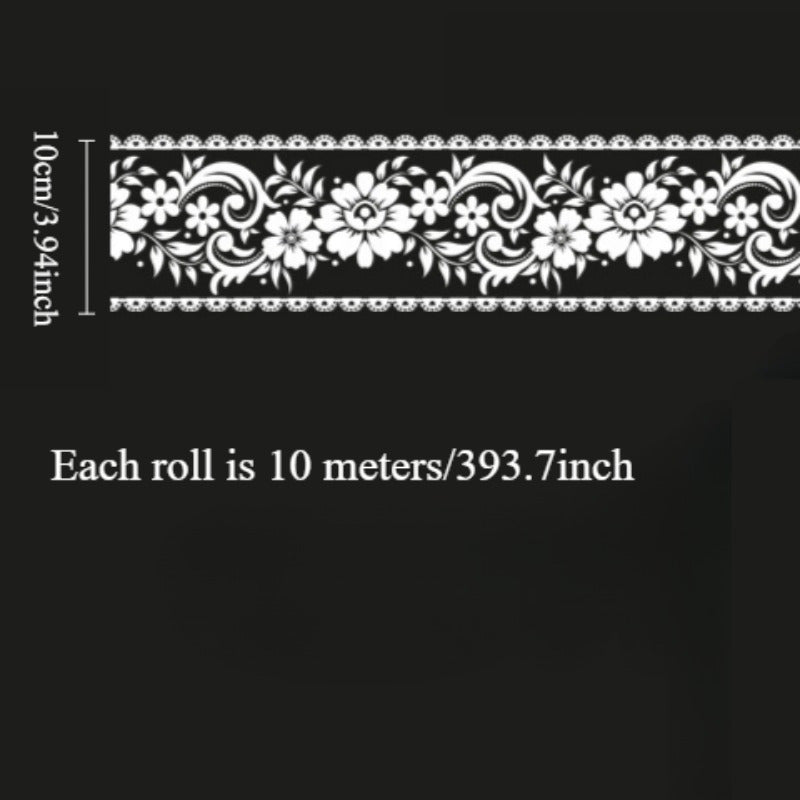 Self-Adhesive PVC Lace Pattern Window Film Roll for Glass Mirror Decoration