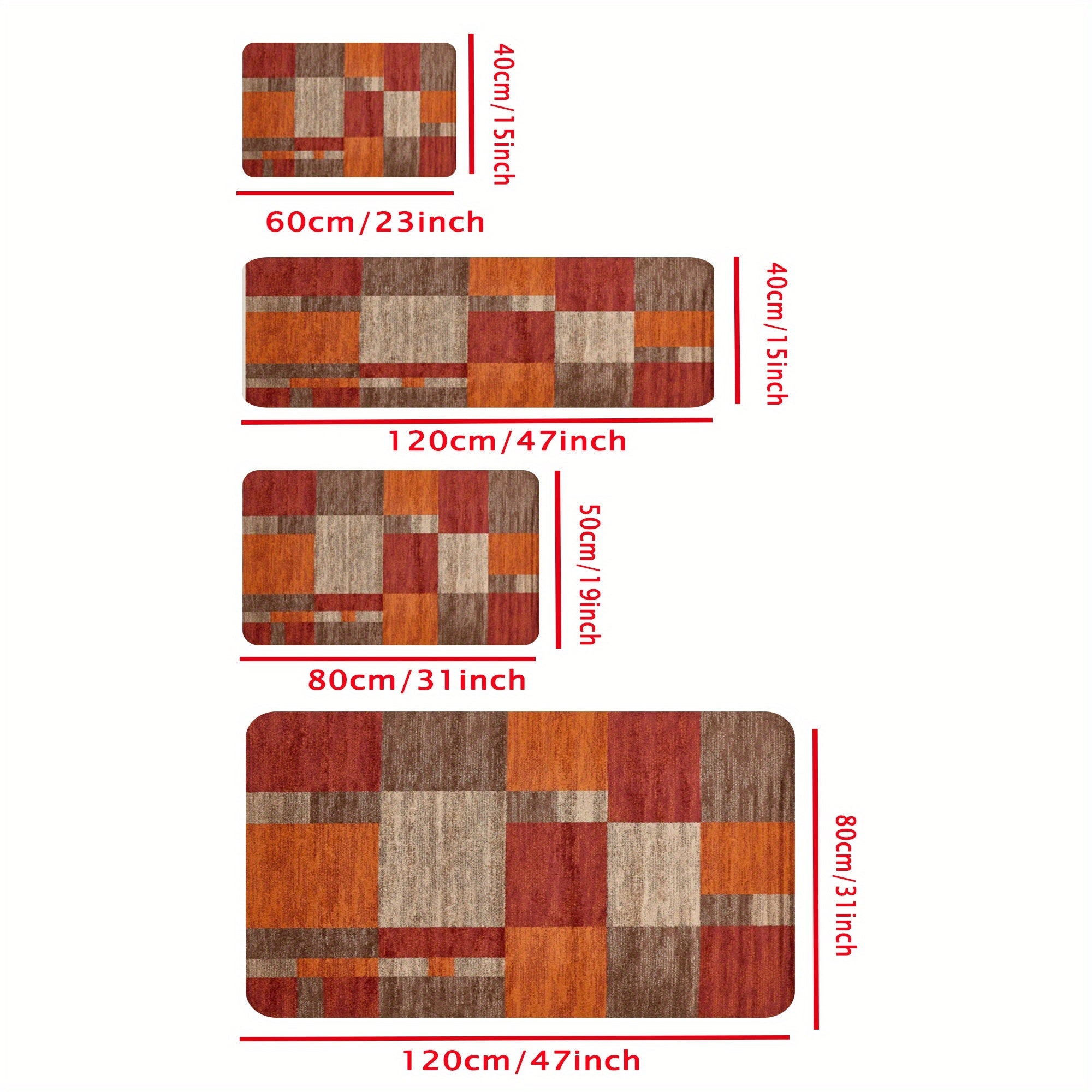 Geometric Area Rug Non-Slip Water-Resistant Stain-Resistant for Living Room Bedroom