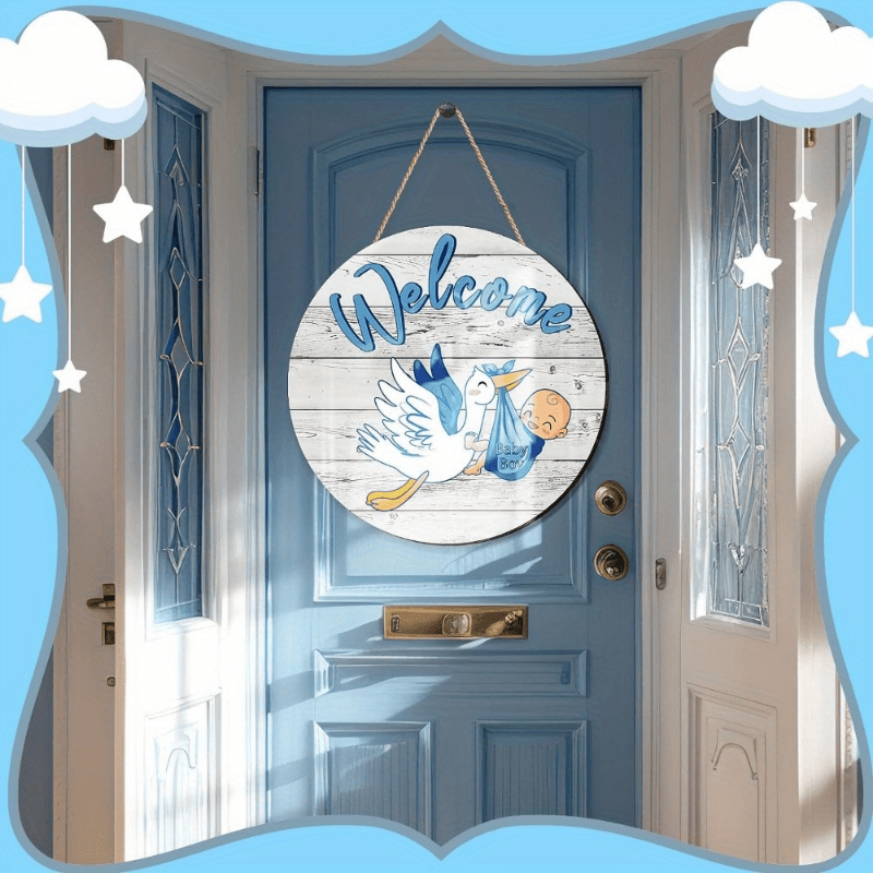 Ручная работа деревянный приветственный знак для мальчиков, идеально подходит для детской комнаты или двери больницы. Очаровательный декор для раскрытия пола, отличная идея для подарка.