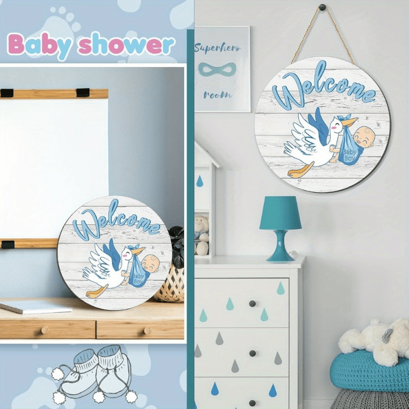 Ручная работа деревянный приветственный знак для мальчиков, идеально подходит для детской комнаты или двери больницы. Очаровательный декор для раскрытия пола, отличная идея для подарка.