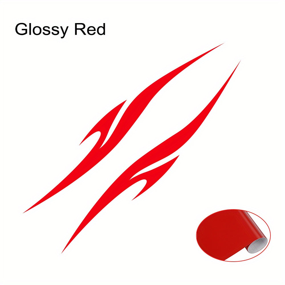 2Pcs Vinyl Racing Stripes Decal for Vehicle Side Skirts Glossy Irregular Graphic