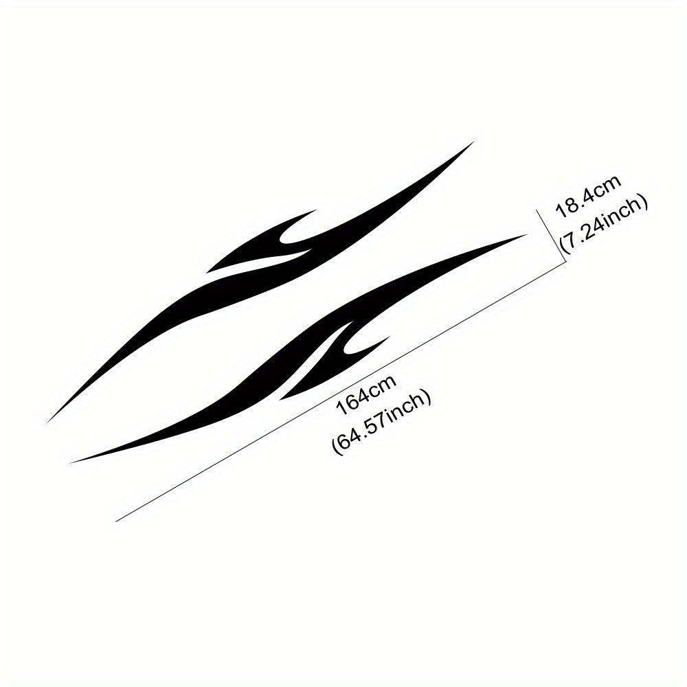 2Pcs Vinyl Racing Stripes Decal for Vehicle Side Skirts Glossy Irregular Graphic