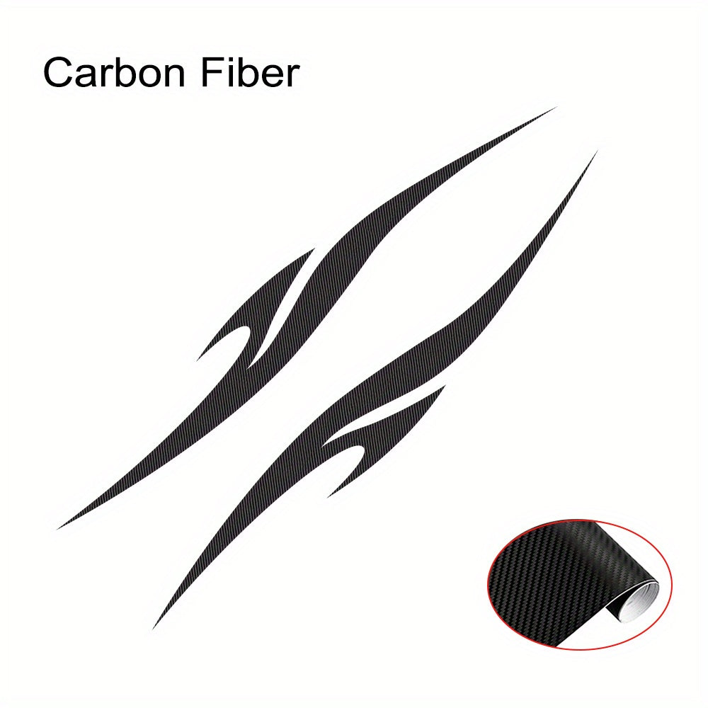 2Pcs Vinyl Racing Stripes Decal for Vehicle Side Skirts Glossy Irregular Graphic