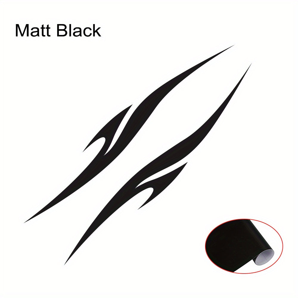 2Pcs Vinyl Racing Stripes Decal for Vehicle Side Skirts Glossy Irregular Graphic