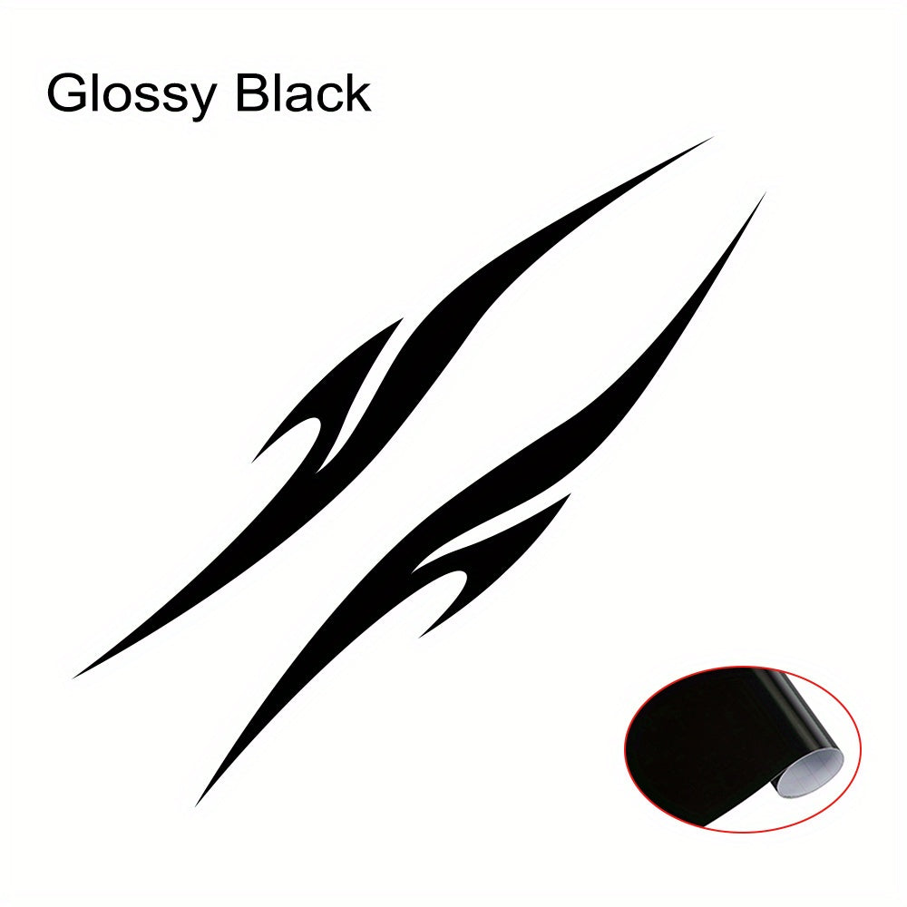 2Pcs Vinyl Racing Stripes Decal for Vehicle Side Skirts Glossy Irregular Graphic