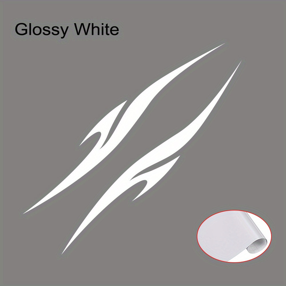 2Pcs Vinyl Racing Stripes Decal for Vehicle Side Skirts Glossy Irregular Graphic