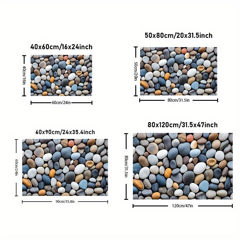 Jonli rangli tosh naqshli gilam, suv o'tkazmaydigan, sirg'alishga qarshi, oson tozalash uchun yashash xonasi, yotoqxona, korridor