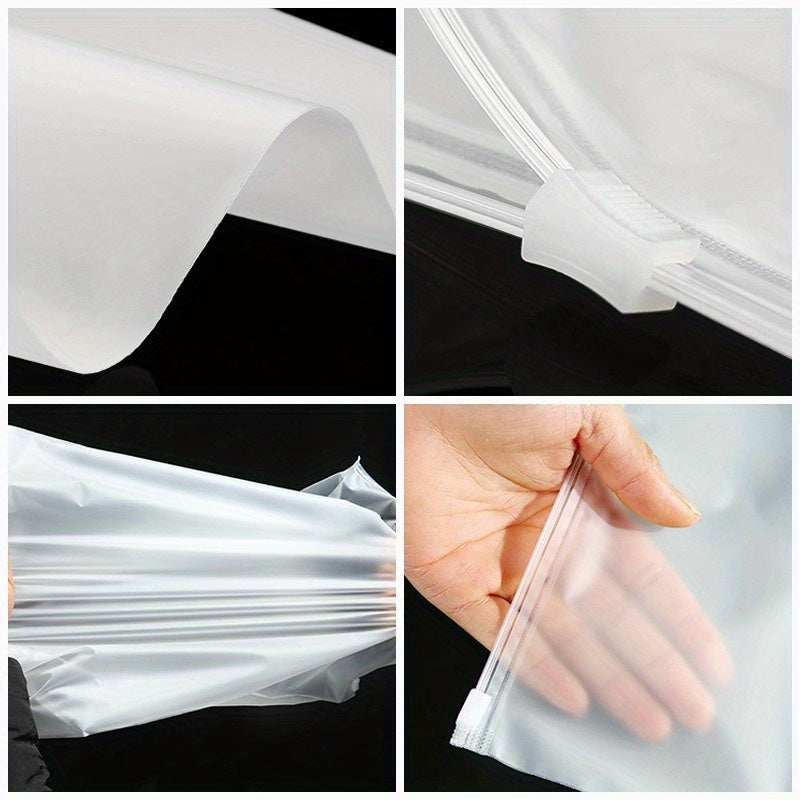 Zippered Plastic Storage Bags for Clothing Frosted Transparent Self-Sealing Pouches Multiple Sizes 10-50pcs