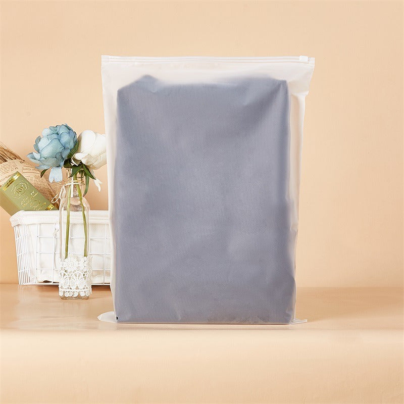 Zippered Plastic Storage Bags for Clothing Frosted Transparent Self-Sealing Pouches Multiple Sizes 10-50pcs