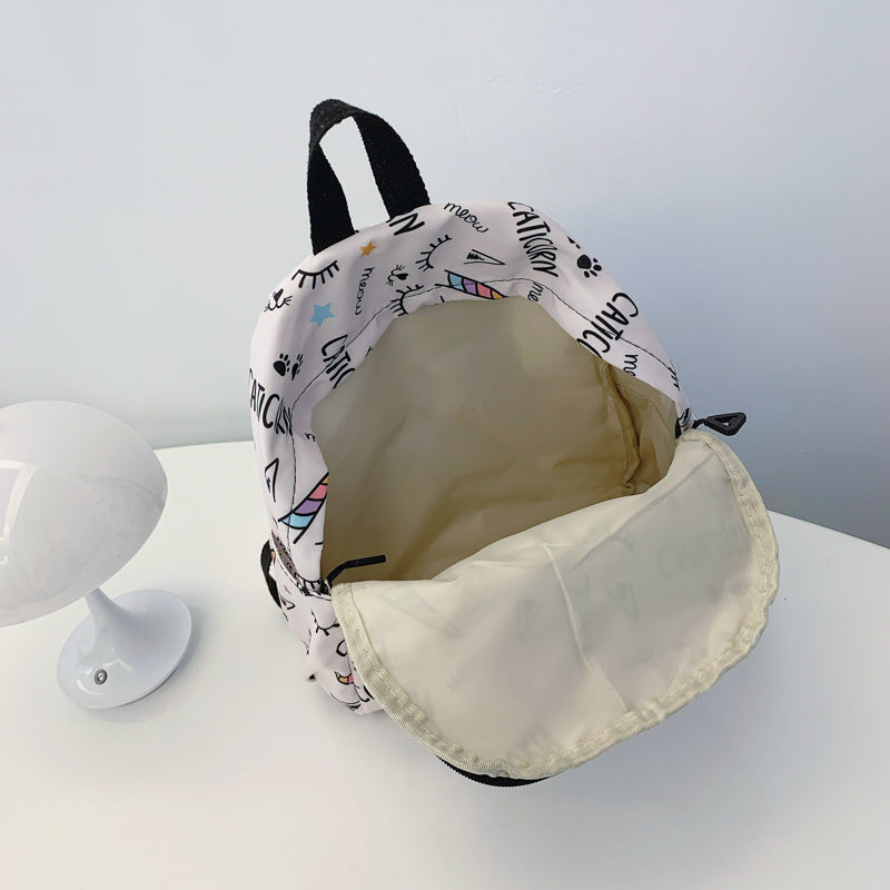 Ayollar uchun maktab ruksak, multfilm unicornlar bosma, sozlanadigan zip, va yuqori sig'im.