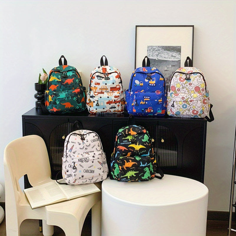 Girls School Backpack Nylon Cartoon Unicorns Adjustable Zipper High Capacity