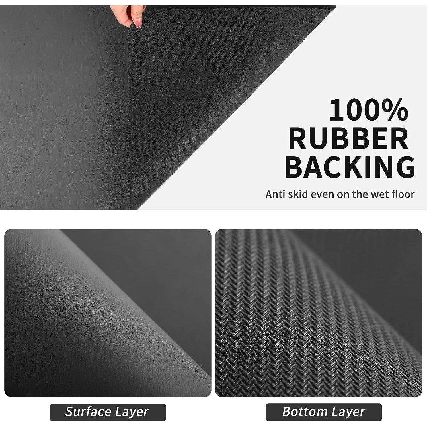 Waterproof Kitchen Dish Drying Mat with Heat-Resistant Anti-Slip Backing