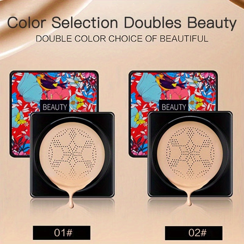 Crema CC de doble tono de hongo para mujer, control de grasa, acabado mate natural, hidratante