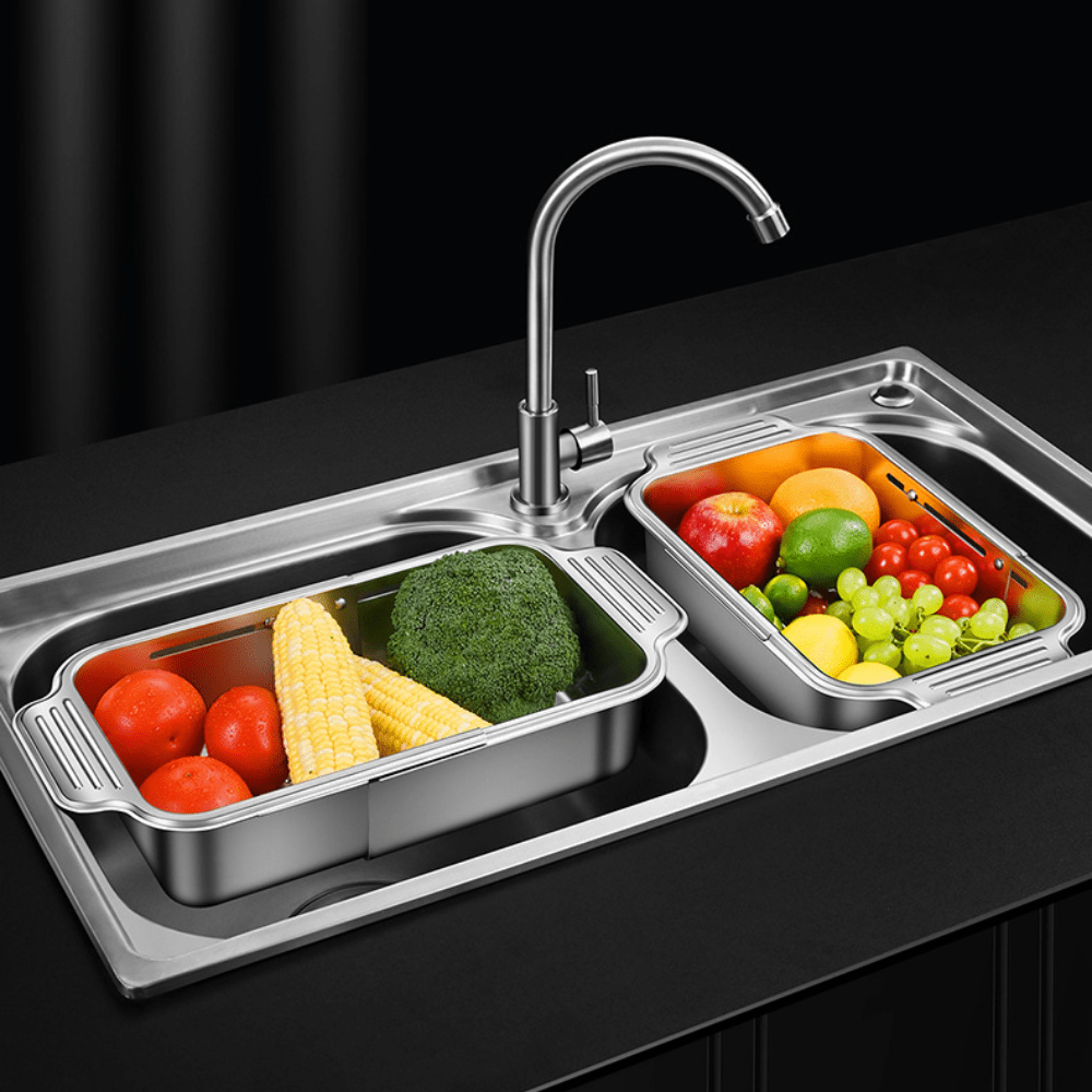 Stainless Steel Sink Colander Basket for Fruits Vegetables Pasta Straining