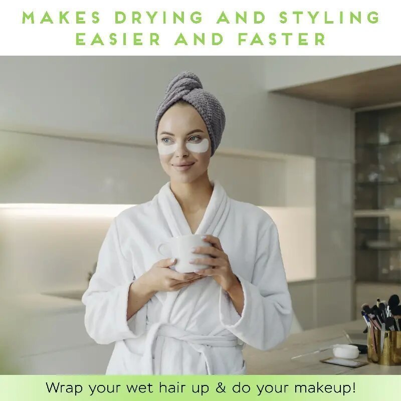 Мягкое и впитывающее полотенце для волос из ультратонкого волокна с современным стилем. Низкое линька, антистатическое, 300 ГСМ.