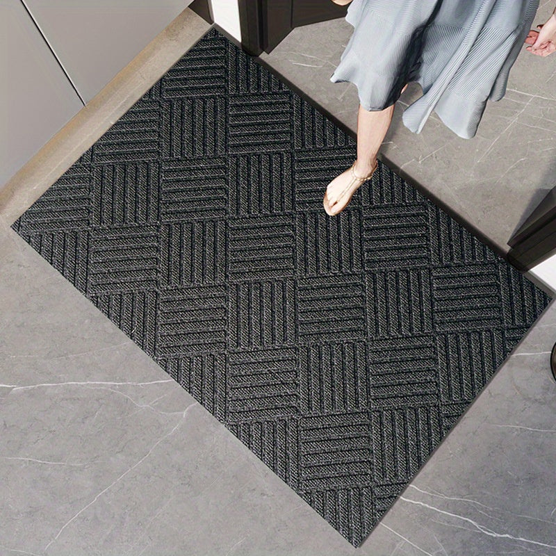 Rubber Door Mat for Entrance Non-Slip Indoor Foyer Floor Protector