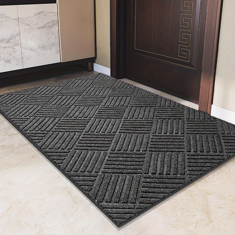 Rubber Door Mat for Entrance Non-Slip Indoor Foyer Floor Protector
