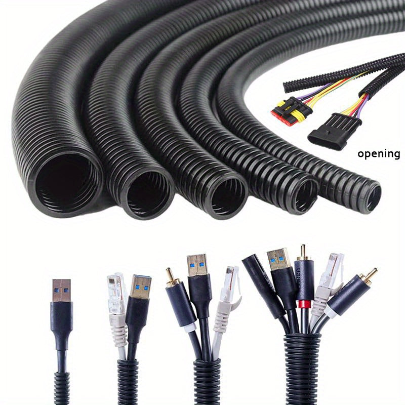 3m Black Polyethylene Wire Loom Conduit Split Tubing for Automotive Use