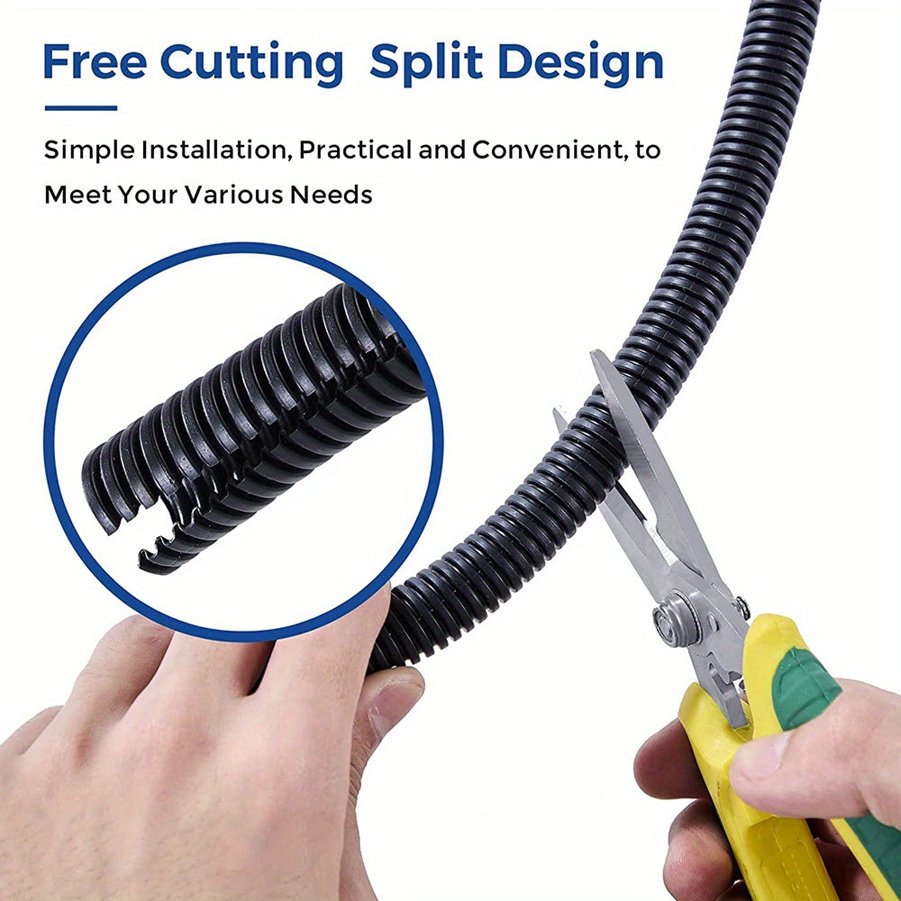 3m Black Polyethylene Wire Loom Conduit Split Tubing for Automotive Use