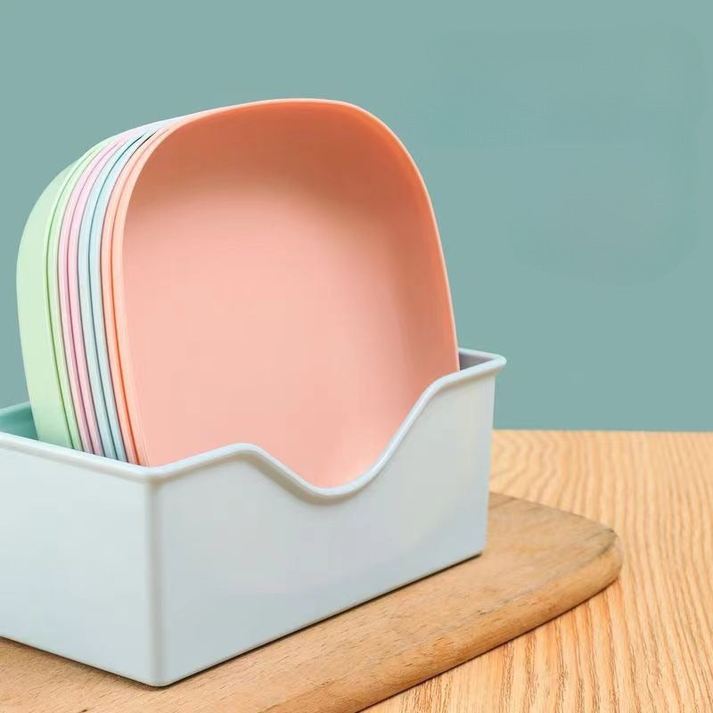 Set of 10 Reusable Fruit and Dessert Serving Plates with Washable Multifunctional Design