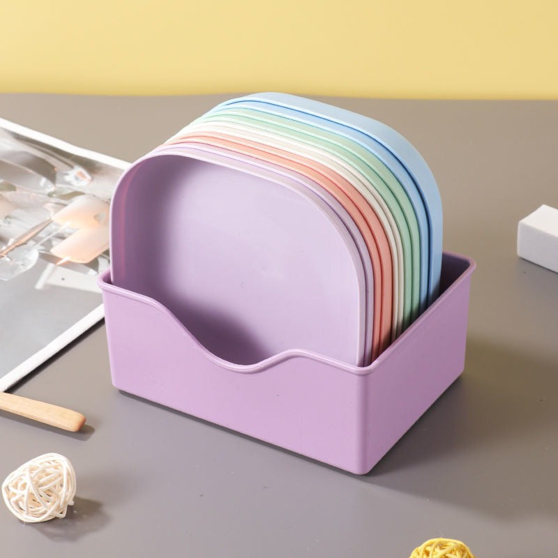 Set of 10 Reusable Fruit and Dessert Serving Plates with Washable Multifunctional Design