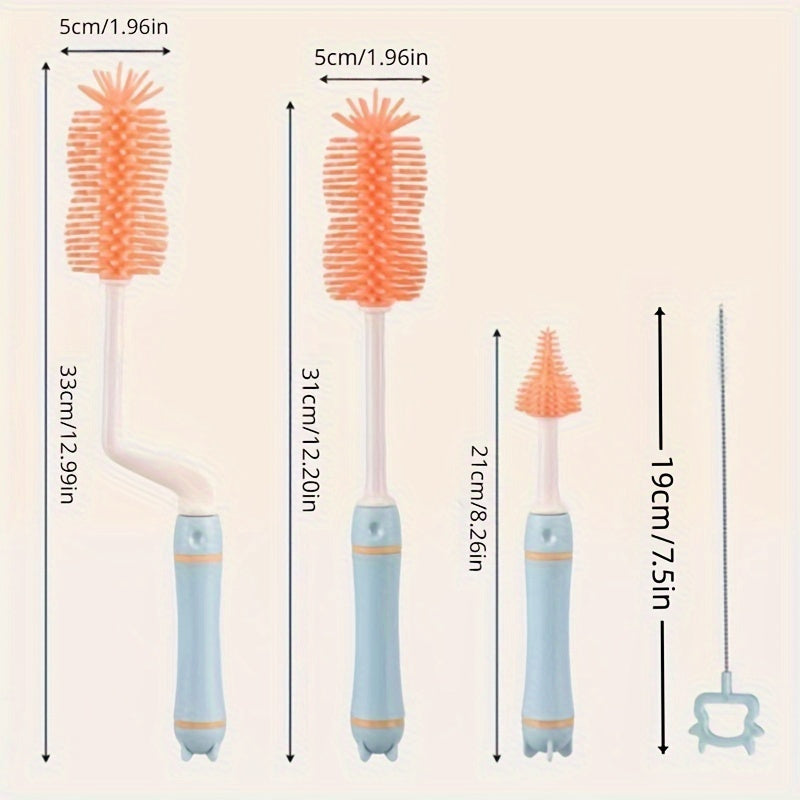 Silicone Cleaning Brush Set for Pacifiers Straws and Containers 3 Pieces Safe for Ages 14+