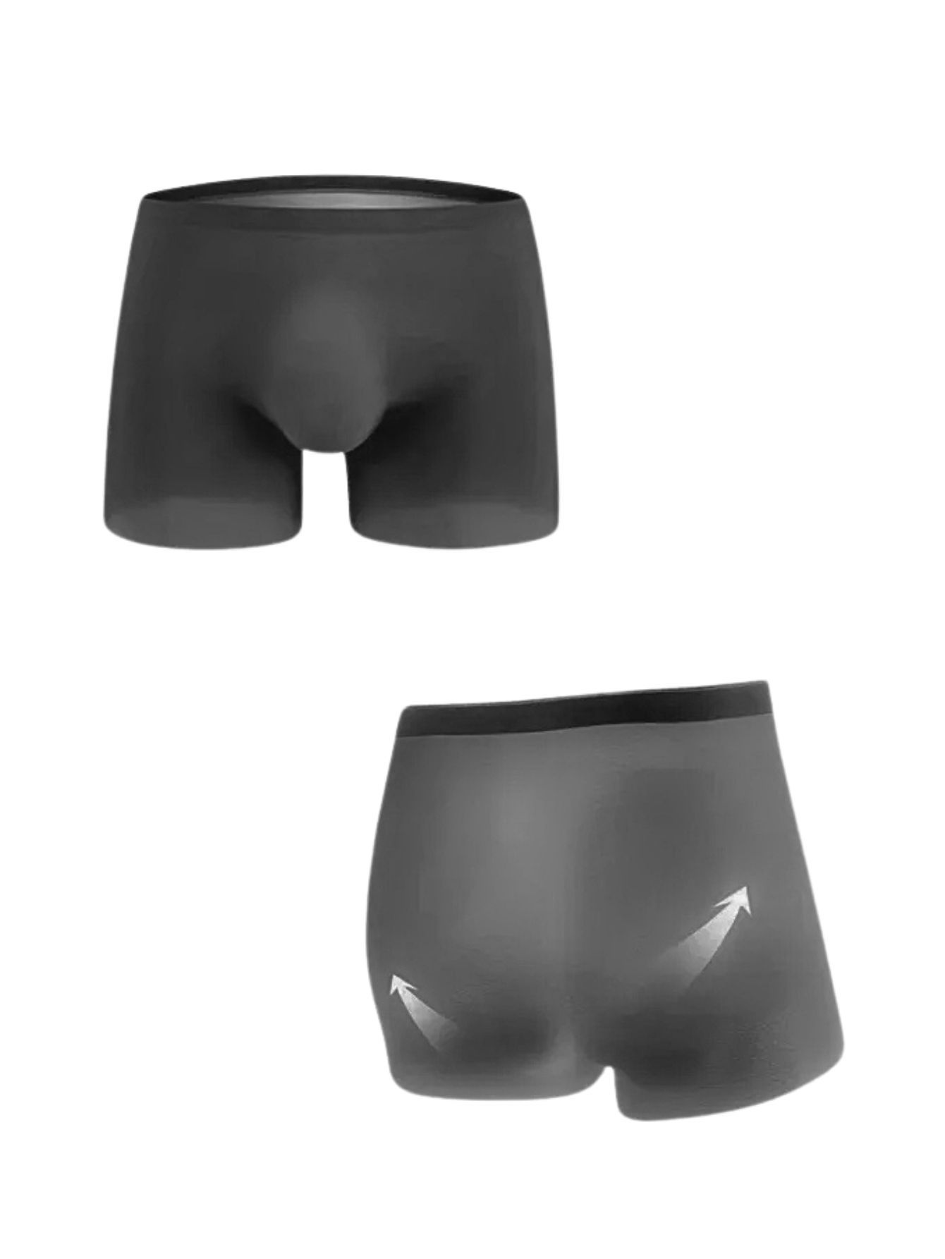 Men's Semi-Sheer Boxer Briefs in Pink Navy Black White Blue Breathable Stretch Underwear